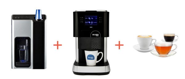 picture of water cooler, flavia 500 and cups